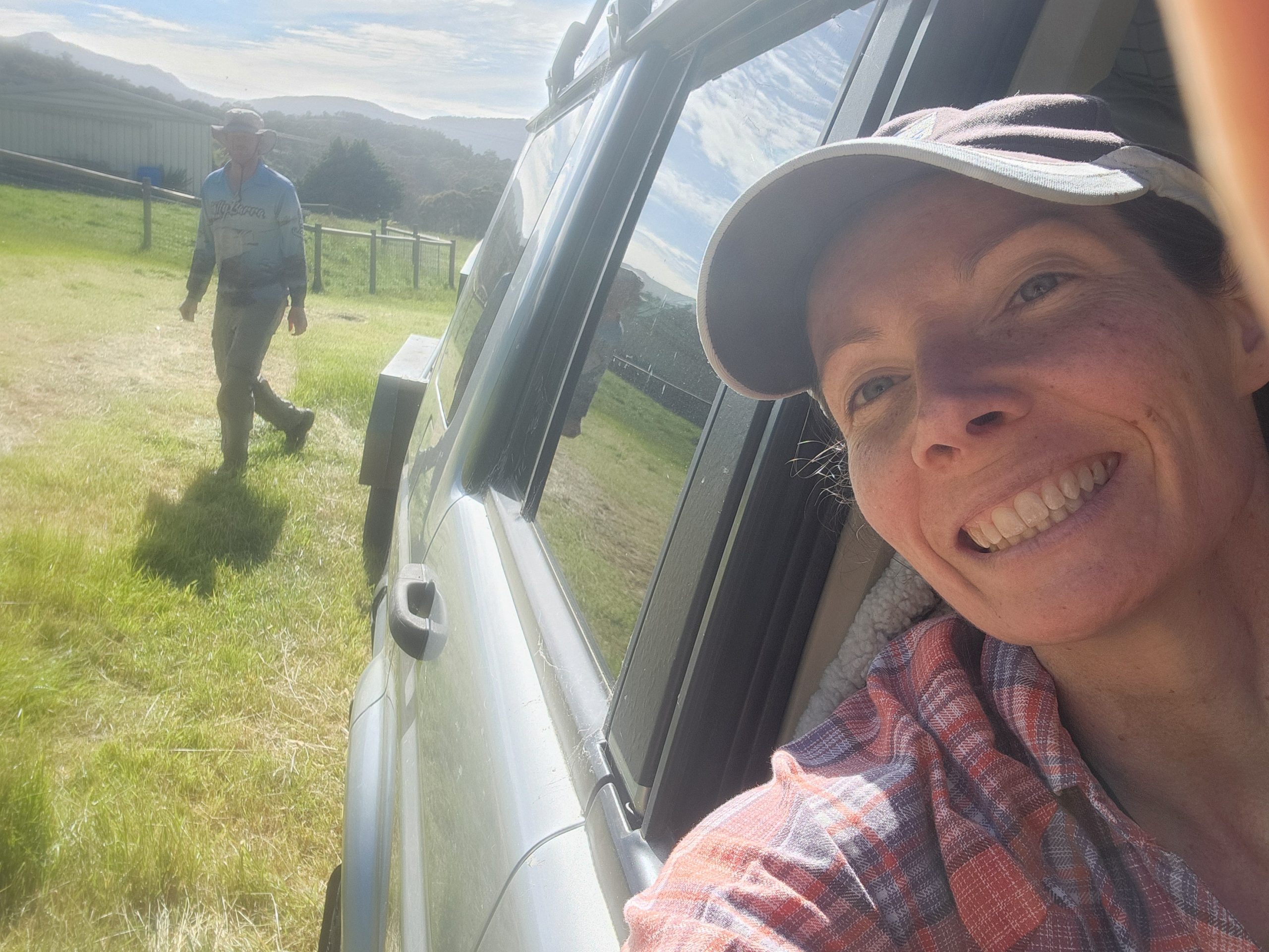 Michelle and Charles working on the property
