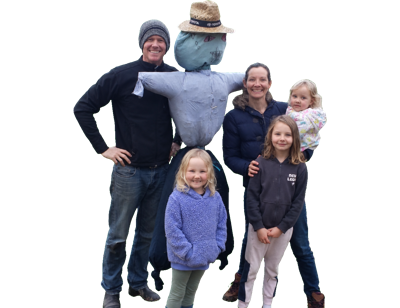 growing our way family scarecrow vlogger mobile foreground